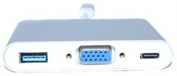 Переходник (хаб) USB 3.1 Type C на VGA / USB 3.0 / Type C "мама" для Apple MacBook