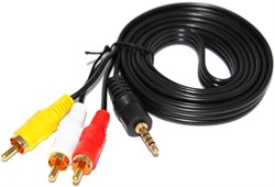 Кабель-переходник Mini Jack (Джек) 3.5 мм - 3 x RCA (тюльпаны), 1.5м