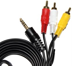 Кабель-переходник Mini Jack (Джек) 3.5 мм - 3 x RCA (тюльпаны), 1.5м
