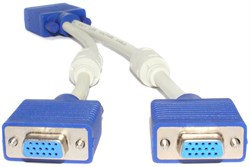 Разветвитель VGA (сплиттер) на 2 монитора, с ферритовым фильтром