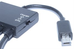 Кабель - переходник (хаб) OTG Micro USB HUB, 4 порта, 3 x USB, 1 x питание (зарядка)