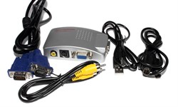 Конвертер (переходник) с VGA на VIDEO (тюльпан RCA, S-VIDEO)