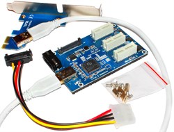 Разветвитель PCI-E на 3 порта (спилиттер, хаб), 1 x PCI-E 1x на 3 x PCI ...