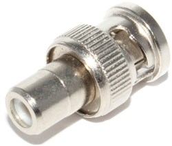 Переходник BNC "коаксиальный" (штекер) на RCA "тюльпан" (гнездо)