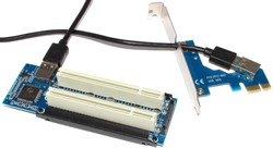 Переходник (адаптер, райзер) с PCI-E 1x на 2 слота PCI 32 bit