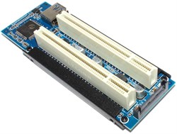 Переходник (адаптер, райзер) с PCI-E 1x на 2 слота PCI 32 bit