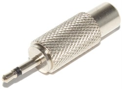 Переходник Micro Jack 2.5 мм (моно) "папа" - RCA "Тюльпан" "мама", металлический