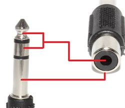 Распиновка Переходник (адаптер) RCA тюльпан "мама" - Jack 6.3 мм "папа", стерео