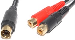 Кабель (переходник) S-Video (Mini DIN 4 pin) "папа" - 2 x RCA "Тюльпан" "мама", 0.3 м