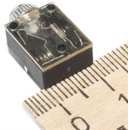 Разъем Mini Jack 3.5 мм, на плату, стерео, "гнездо", с гайкой, прозрачный