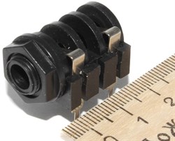 Разъем Jack 6.3 мм, 1/4", на корпус, моно, "гнездо", с гайкой