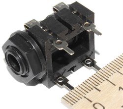 Разъем Jack 6.3 мм, 1/4", на корпус, моно, "гнездо", с гайкой