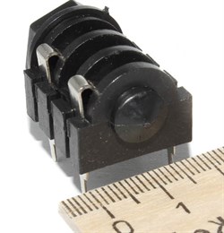 Разъем Jack 6.3 мм, 1/4", на корпус, моно, "гнездо", с гайкой
