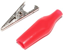 Зажим "крокодил", 40 мм, 3А, красный