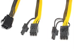 Кабель (разветвитель) питания 6 pin "мама" - 2 x 6 pin / 8 pin "папа", 29 см / 49 см