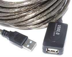 Удлинитель USB 2.0, USB A(m) - USB A(f), вилка - розетка, 10 м - фото 4491