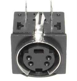 Разъём S-Video (Mini-DIN) 4 pin "гнездо", на плату (под пайку)