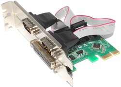 Контроллер (переходник, адаптер) PCI-E - LPT (DB-25), 2 x COM (RS-232, DB9)