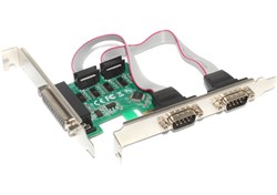 Контроллер (переходник, адаптер) PCI-E - LPT (DB-25), 2 x COM (RS-232, DB9)