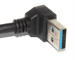 Удлинитель (угловой переходник) USB 3.0 AM "папа" - USB 3.0 AF "мама", повёрнут вниз, 0.2 м