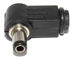 Разъём питания ("штекер" / "папа") 2.5 x 5.5 x 10, угловой, под пайку