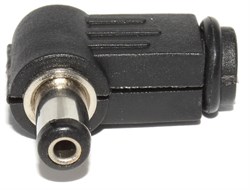 Разъём питания ("штекер" / "папа") 2.1 x 5.5 x 10, угловой, под пайку