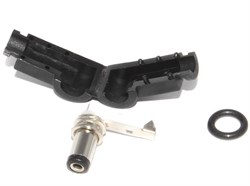 Разъём питания ("штекер" / "папа") 2.1 x 5.5 x 10, угловой, под пайку