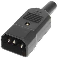 Разъём питания IEC 320 C14 "штекер", на кабель
