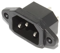 Разъём питания IEC 320 C14 "штекер", на корпус
