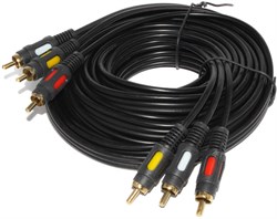 Кабель компонентный 3 x RCA (Тюльпан) - 3 x RCA (Тюльпан), 5 метров