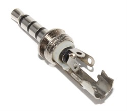 Разъём Mini Jack 3.5 мм, 4 pin, "штекер", металлический, под пайку