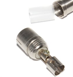 Разъём телевизионной антенны (ТВ), "гнездо", на кабель, металлический, под винт