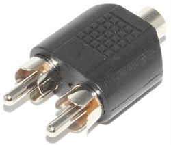 Переходник (разветвитель) Mini Jack 3.5 мм "стерео" "мама" - 2 x RCA "Тюльпан" "папа"
