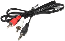 Кабель (переходник) Mini Jack 3.5 мм - 2 x RCA "Тюльпан" "папа", 0.9 метра