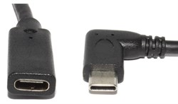 Угловой переходник USB Type C "папа" - USB Type C "мама", 90 градусов, левый \ правый