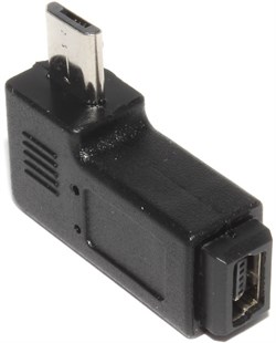 Переходник Micro USB "папа" - Mini USB "мама", угловой, правый, 90 градусов