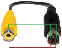Переходник (кабель) S-Video (Mini-DIN 4 pin) - RCA "Тюльпан", 0.15 м