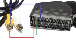 Распиновка кабель (переходник) SCART "папа" - 2 x RCA "Тюльпан" "папа", ВХОД, 1 м