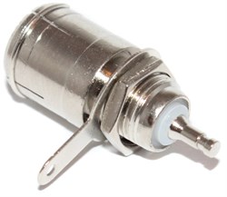 Разъём телевизионный (ТВ антенна), "гнездо", на корпус, под пайку