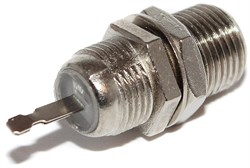 Разъём тип "F", "мама" (гнездо), под пайку, на корпус