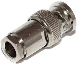 Разъём BNC "штекер", металлический, на кабель RG-6, под пайку