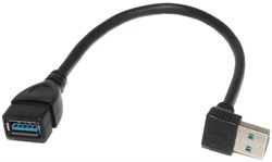 Удлинитель (угловой переходник) USB 3.0 AM "папа" - USB 3.0 AF "мама", повёрнут вверх, 0.15 м