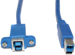 Удлинитель USB 3.0 Type B (BF) "мама" - USB 3.0 Type B (BM) "папа", 0.3 м, с креплением