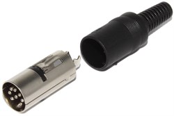 Разъём DIN 8 Pin 270° (DIN 45326), "штекер" / "папа", на кабель, под пайку