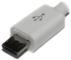 Разъем Micro USB 2.0 (USB Micro-B), "папа", под пайку, на кабель