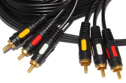 Кабель компонентный 3 x RCA (Тюльпан) - 3 x RCA (Тюльпан), 10 метров