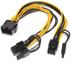 Кабель питания (разветвитель) 8 pin "мама" - 2 x 8 pin "папа" (6 pin + 2 pin), 0.2 м
