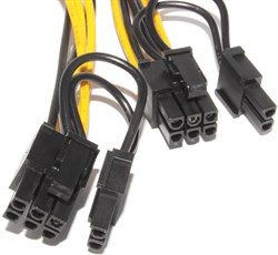 Кабель питания (разветвитель) 8 pin "мама" - 2 x 8 pin "папа" (6 pin + 2 pin), 0.2 м