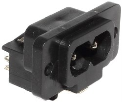 Разъём питания IEC-320-C8, под пайку, на корпус
