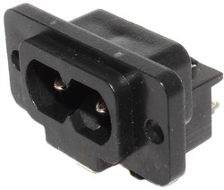 Разъём питания IEC-320-C8, под пайку, на корпус